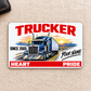 Trucker aluminum wallet card, signature classic front design on cream fabric
