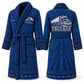 Personalized Trucker Bathrobe - Signature Silhouette blue front and back view