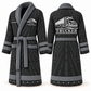 Personalized Trucker Bathrobe - Signature Silhouette slate front and back view