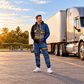 trucker full-zip hoodie and matching joggers - adult male lifestyle
