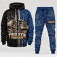 trucker full-zip hoodie and matching joggers - navy catalog view