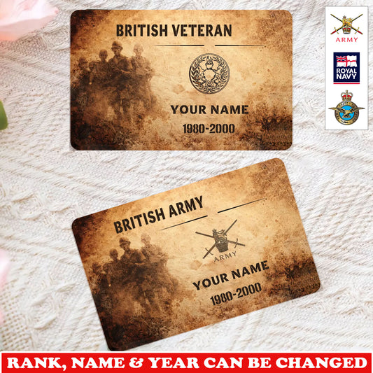 Personalized UK Soldier/ Veteran With Rank, Name And Year Aluminum Wallet Card - 17735328
