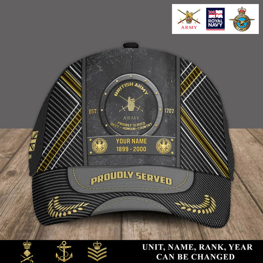 Personalized Rank, Year And Name UK Soldier/Veterans Baseball Cap - 17429472