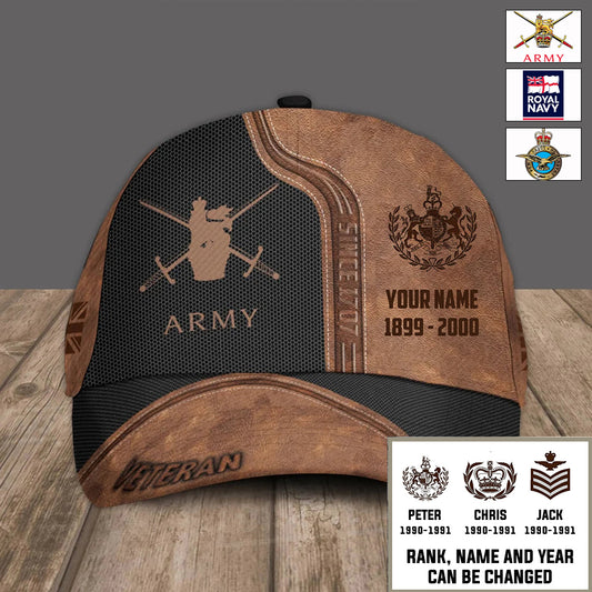 Personalized Rank, Year And Name UK Soldier/Veterans Baseball Cap - 17376768