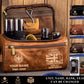 Personalized UK Soldier/ Veteran With Name And Rank Leather Toiletry Bag - 17591040