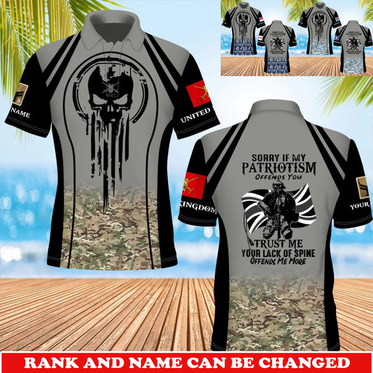 Personalized UK Soldier/Veteran Camo with Rank and Name T-Shirt All Over Printed - 17741376
