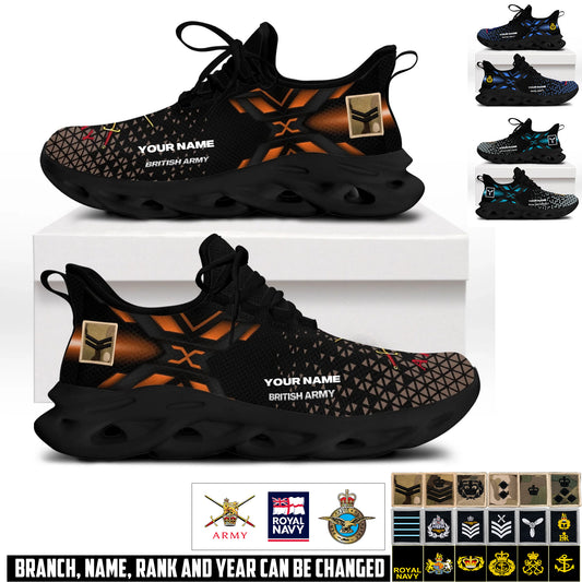 Personalized UK Soldier/ Veteran With Name And Rank Men Sneakers - 17592768