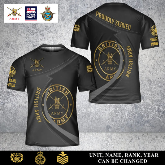Personalized UK Soldier/Veteran Camo with Name, Year and Rank T-Shirt All Over Printed - 17453664