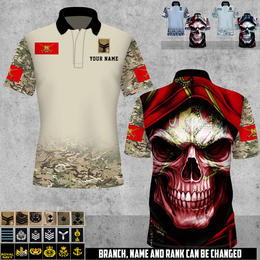 Personalized UK Soldier/Veteran Camo with Name and Rank Polo All Over Printed - 17660160
