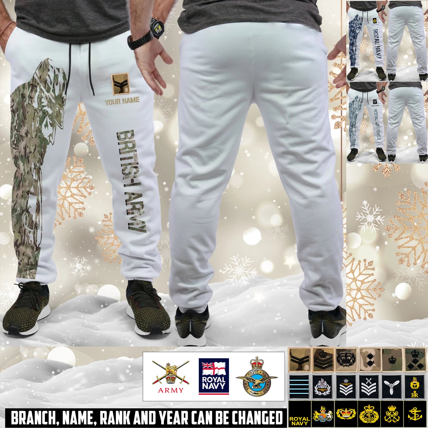Personalized UK Soldier/ Veteran With Name And Rank Unisex Jogger - 17594496