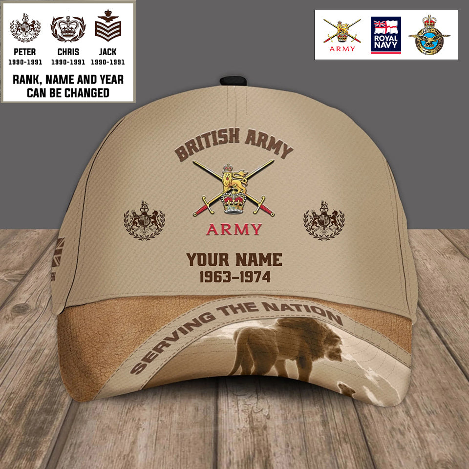 Personalized Name, Year & Rank UK Soldier/Veterans Baseball Cap - 1759795206