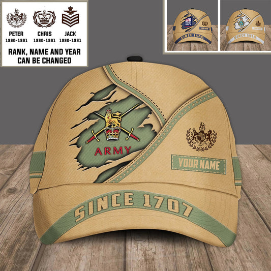 Personalized Rank And Name UK Soldier/Veterans Baseball Cap - 17484768