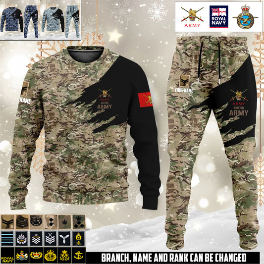 British camouflage Sweater + Jogger – Personalized with Name & Rank - 17474400