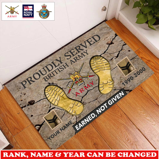 Personalized UK Soldier/ Veteran Camo With Rank, Name and Year Doormat 3D Printed - 17747424