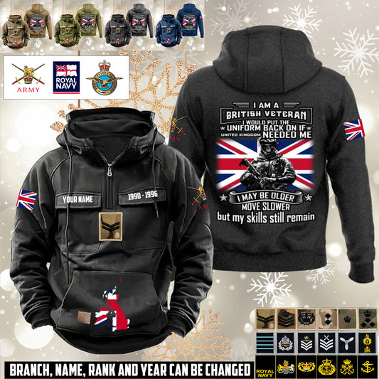 Personalized UK Soldier/Veteran Vintage Hoodie All Over Printed - 1760313603