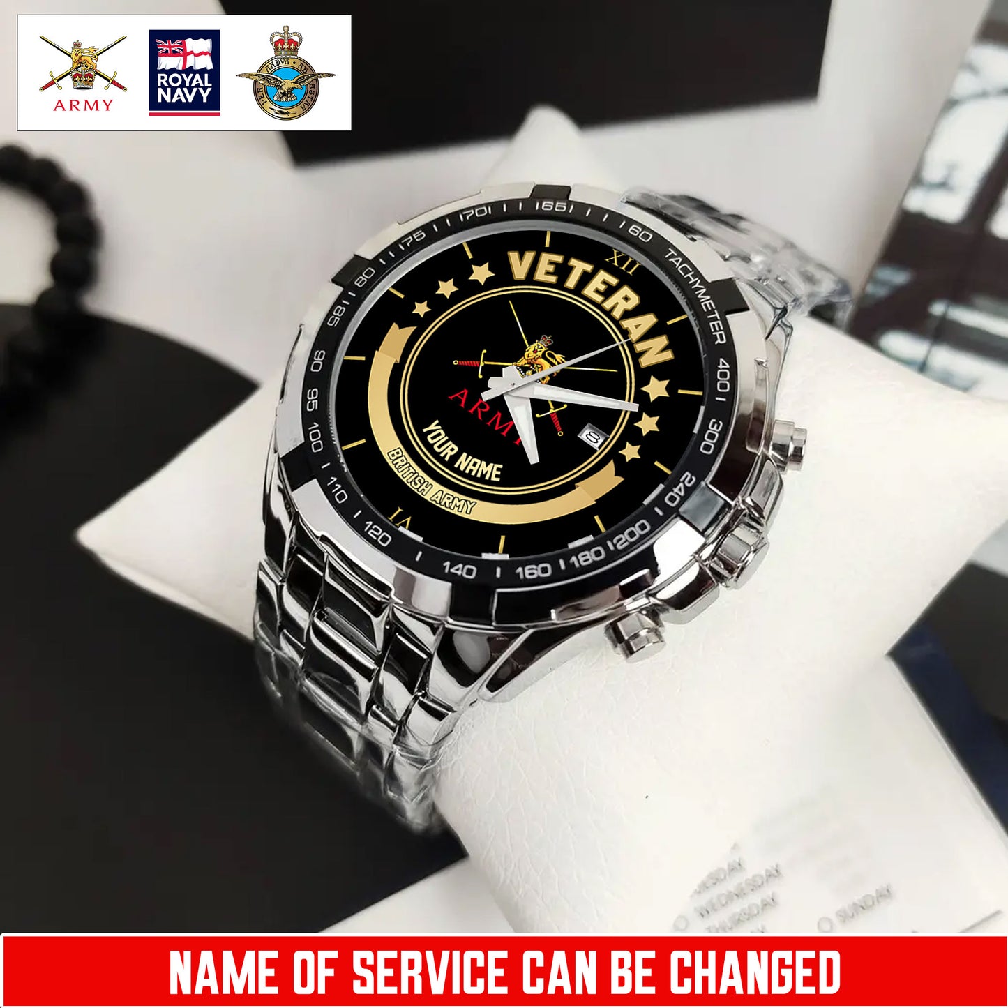 Personalized Name UK Soldier/Veterans Men Quartz Wristwatch - 17683488