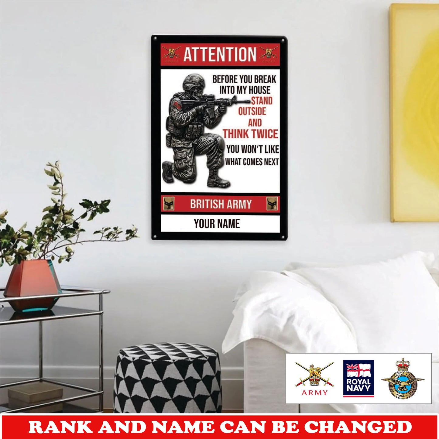 Personalized UK Soldier/ Veteran Cut Metal Sign - 17759520