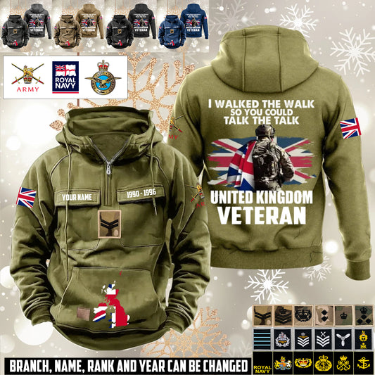 Personalized UK Soldier/Veteran Vintage Hoodie All Over Printed - 1760313604
