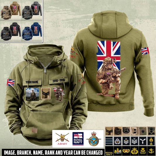 Personalized UK Soldier/Veteran Vintage Hoodie All Over Printed - 17499456