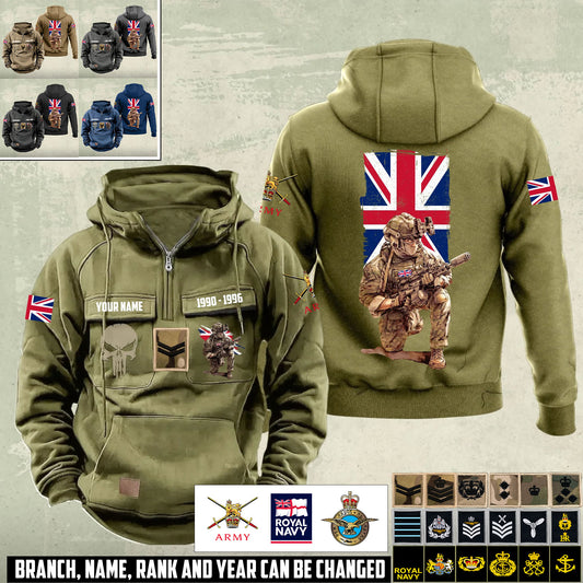 Personalized UK Soldier/Veteran Vintage Hoodie All Over Printed - 17487360