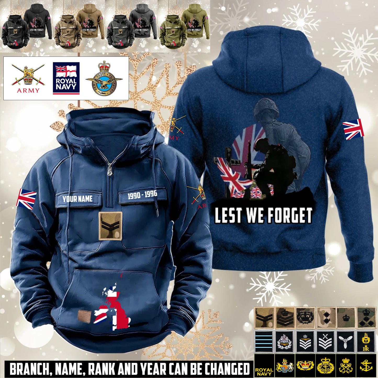 Personalized UK Soldier/Veteran Vintage Hoodie All Over Printed - 1760486402
