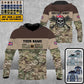 Personalisierter Kapuzenpullover mit Camouflage-Muster für britische Soldaten/Veteranen mit Namen und Rang, 3D-Druck -111223001