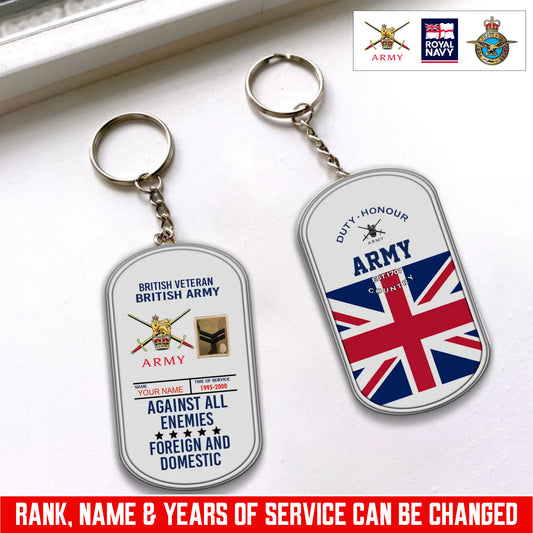 Personalized Rank And Name And Year UK Soldier/Veterans Acrylic Keychain - 17681760