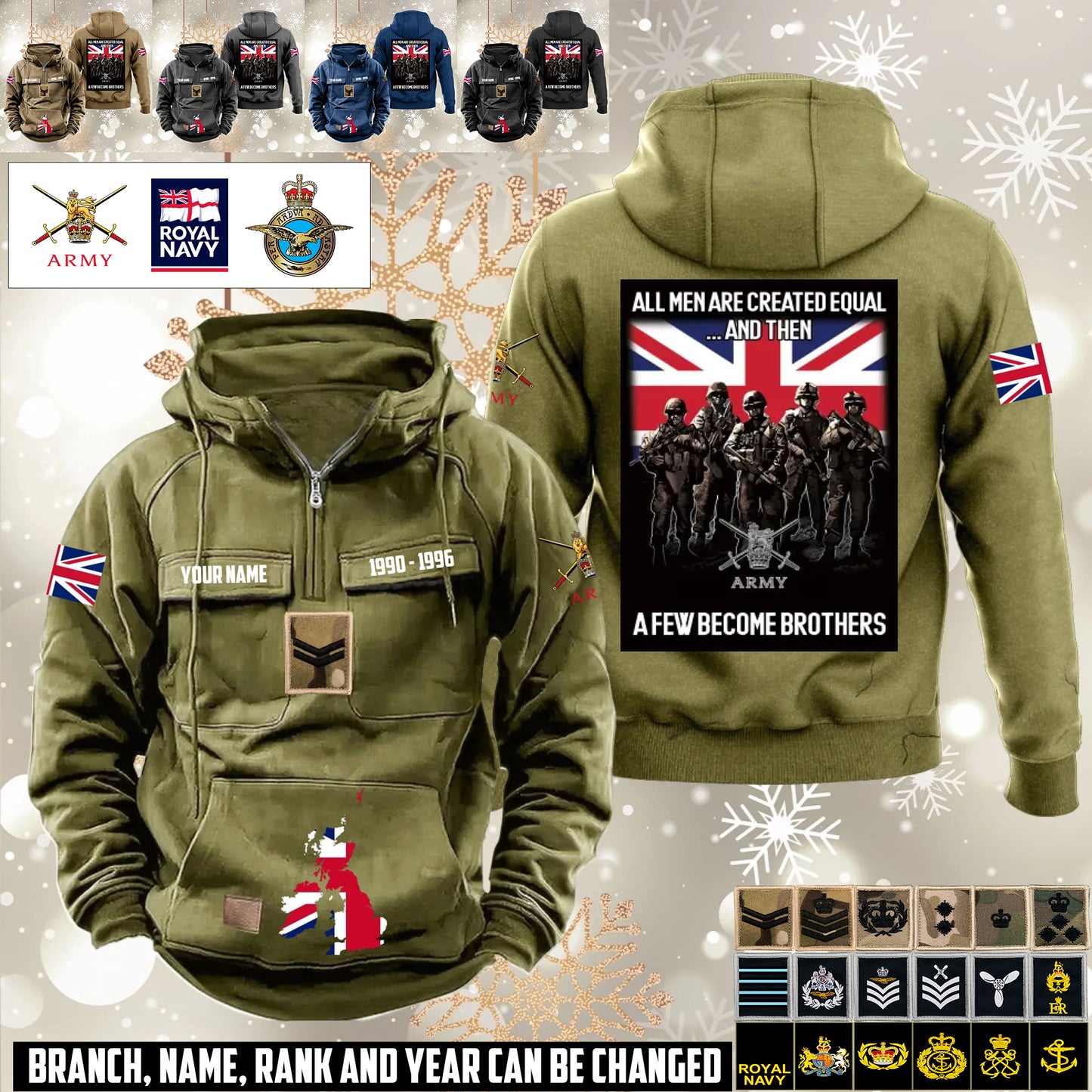 Personalized UK Soldier/Veteran Vintage Hoodie All Over Printed - 1760486401