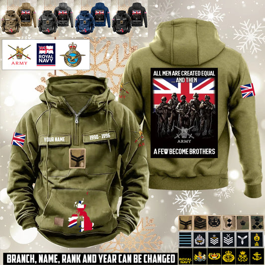 Personalized UK Soldier/Veteran Vintage Hoodie All Over Printed - 1760486401
