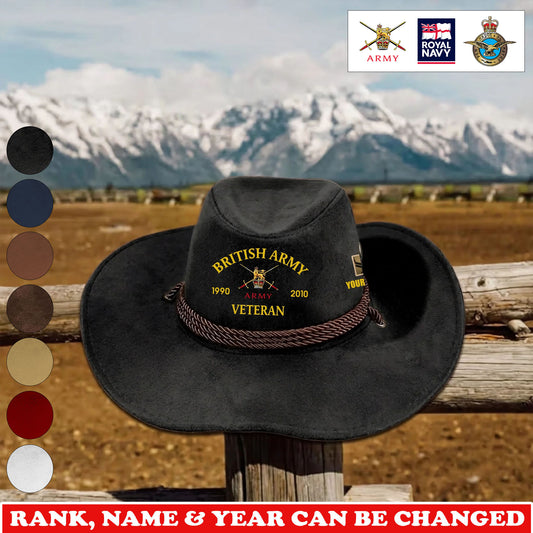 Personalized UK Soldier/ Veteran With Rank, Name and Year Cowboy Hat - 17752608