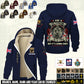 Personalized UK Soldier/ Veteran With Name And Rank Hoodie Zip Velvet Coat - 17552160