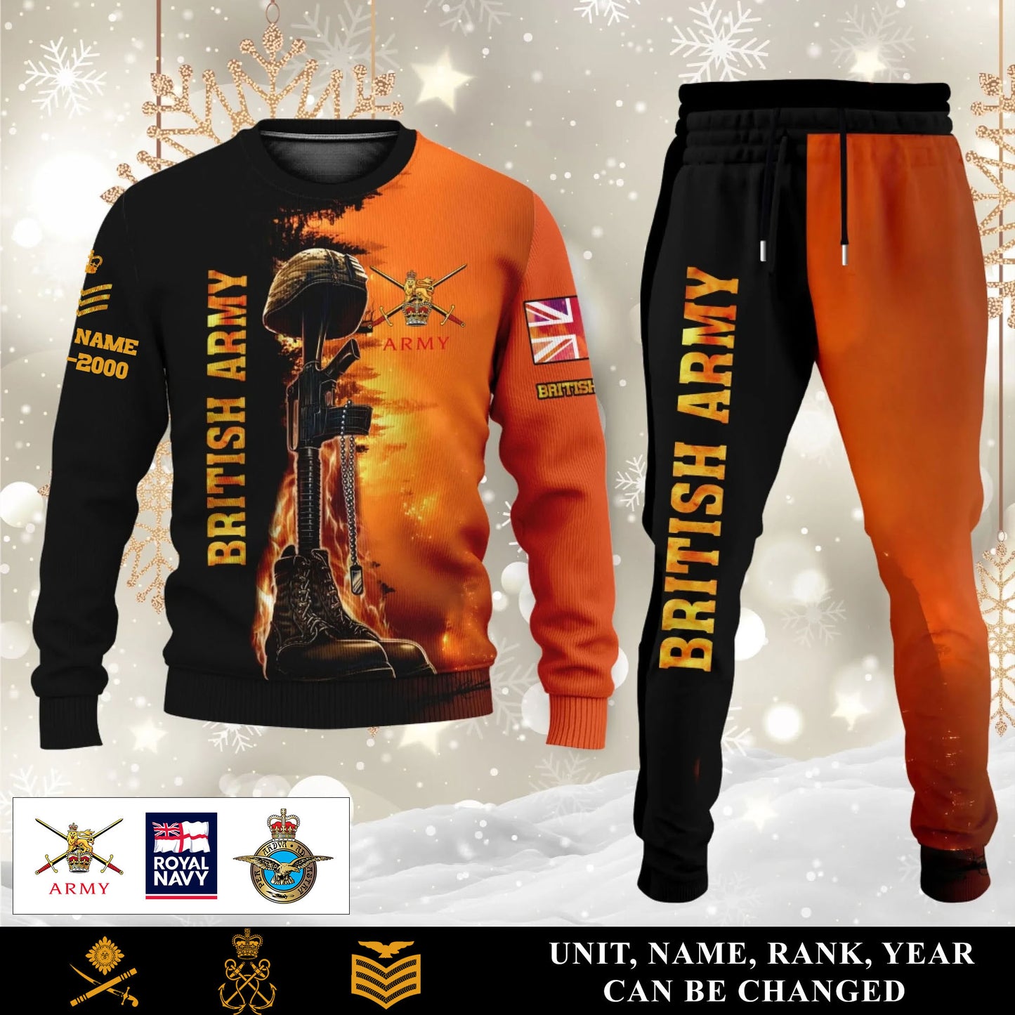 British Sweater + Jogger Combo – Personalized with Name, Rank & Year - 17284320