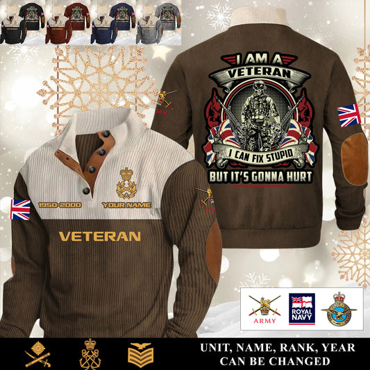 Personalized UK Soldier/ Veteran With Name, Year And Rank Sports Sweatshirt - 17554752