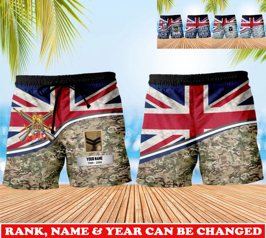 Personalized UK Soldier/Veteran Camo with Rank, Name & Year Short All Over Printed - 17740512