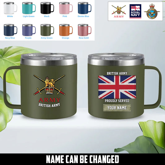 Personalized UK Soldier/ Veteran With Name  Stainless Steel Coffee Mug Printed - 1761177602