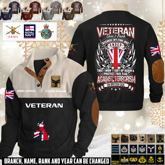 Personalized UK Soldier/ Veteran With Name, Year And Rank Sports Sweatshirt - 17644608