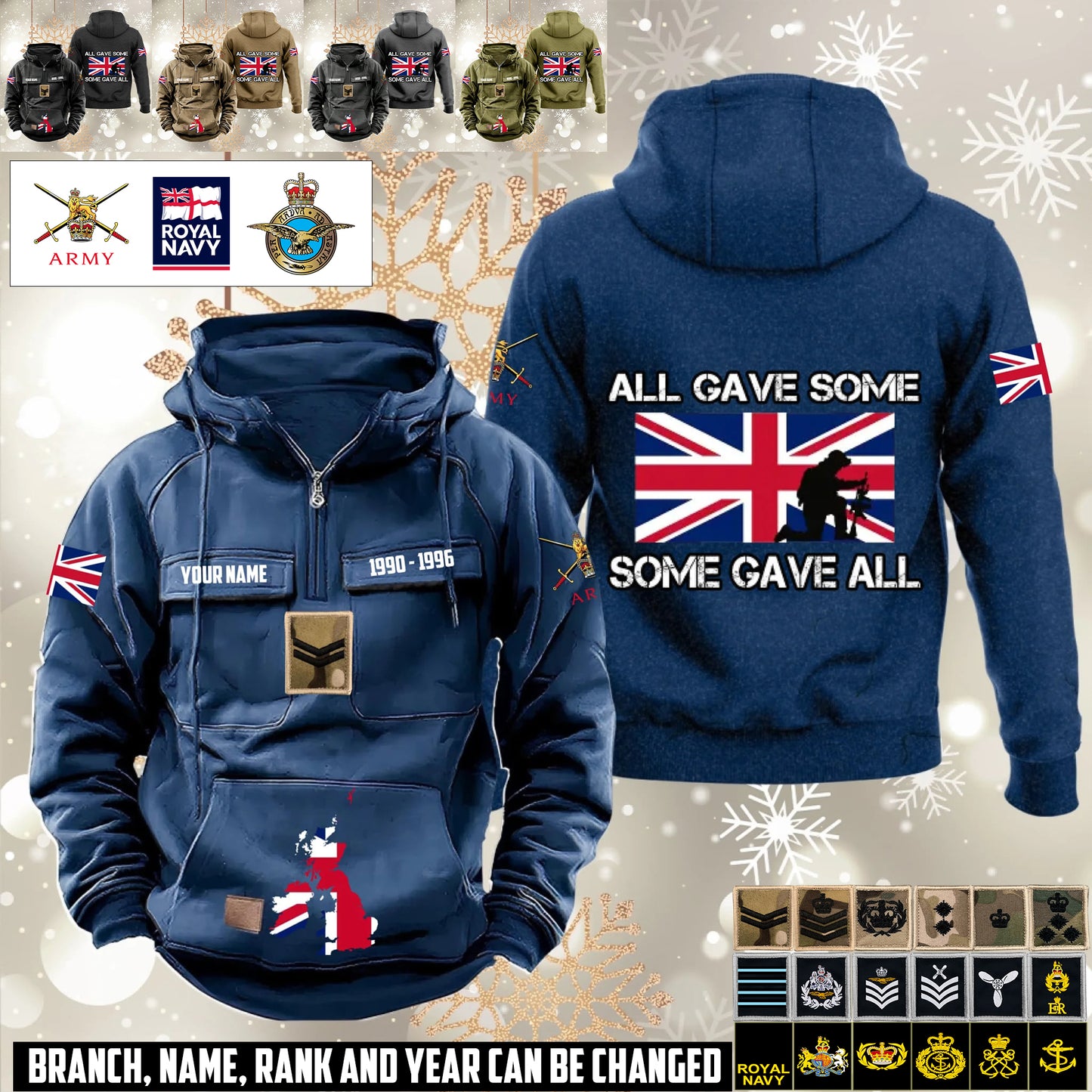 Personalized UK Soldier/Veteran Vintage Hoodie All Over Printed - 1760400001