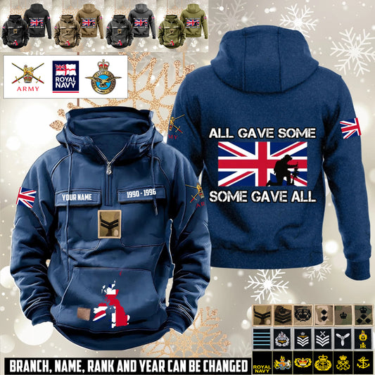 Personalized UK Soldier/Veteran Vintage Hoodie All Over Printed - 1760400001