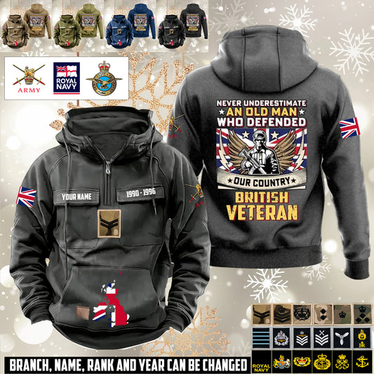 Personalized UK Soldier/Veteran Vintage Hoodie All Over Printed - 1760400002