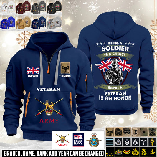 Personalized UK Soldier/ Veteran With Name, Year And Rank Zip Hoodie Multicolor - 17563392