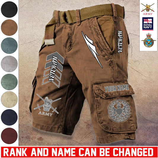 Personalized UK Soldier/ Veteran With Rank And Name Demin Shorts Multicolor - 17686944