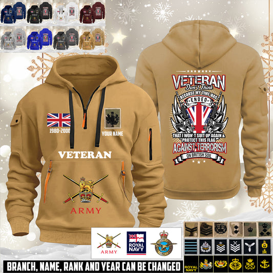 Personalized UK Soldier/ Veteran With Name, Year And Rank Zip Hoodie Multicolor - 17642880