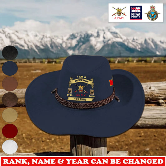 Personalized UK Soldier/ Veteran With Rank, Name and Year Cowboy Hat - 1775433601