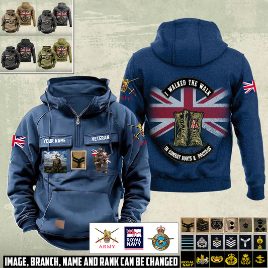 Personalized UK Soldier/Veteran Vintage Hoodie All Over Printed - 17498592
