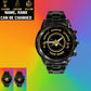 Personalized UK Soldier/ Veteran With Name And Rank Black Stainless Steel Watch - 17114112 - Gold Version