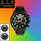 Personalized UK Soldier/ Veteran With Name, Rank and Year Black Stainless Steel Watch - 17141760 - Gold Version