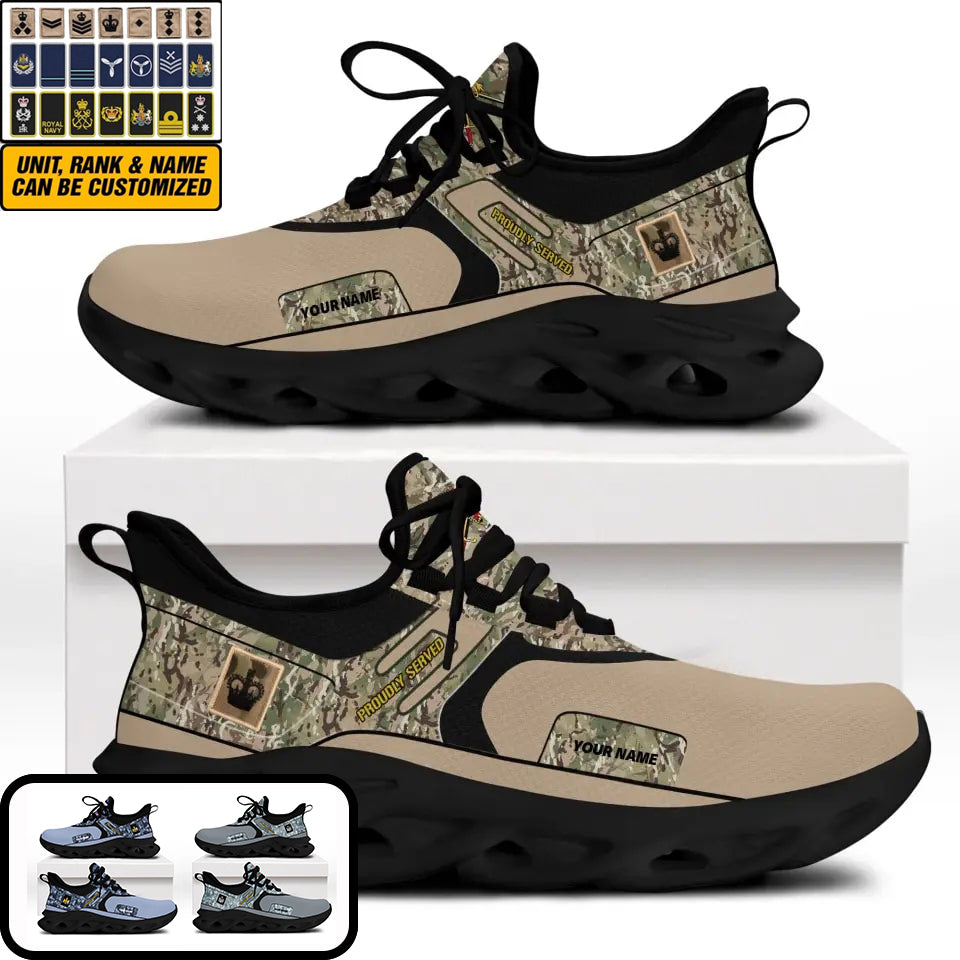 Personalized UK Soldier/Veterans With Rank And Name Men Sneakers Printed - 17114112