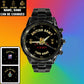 Personalized UK Soldier/ Veteran With Name And Rank Black Stainless Steel Watch - 17098560 - Gold Version