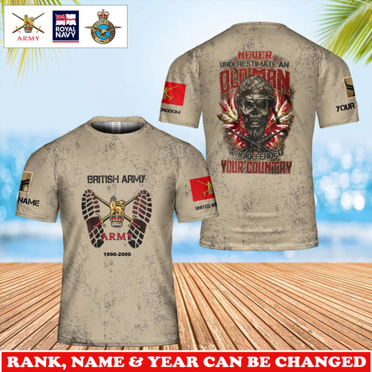 Personalized UK Soldier/Veteran Camo with Rank, Name and Year T-Shirt All Over Printed - 17760384