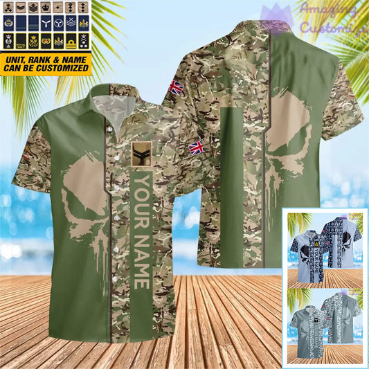 Personalized UK Soldier/ Veteran Camo With Name And Rank Hawaii Printed  - 10052401QA